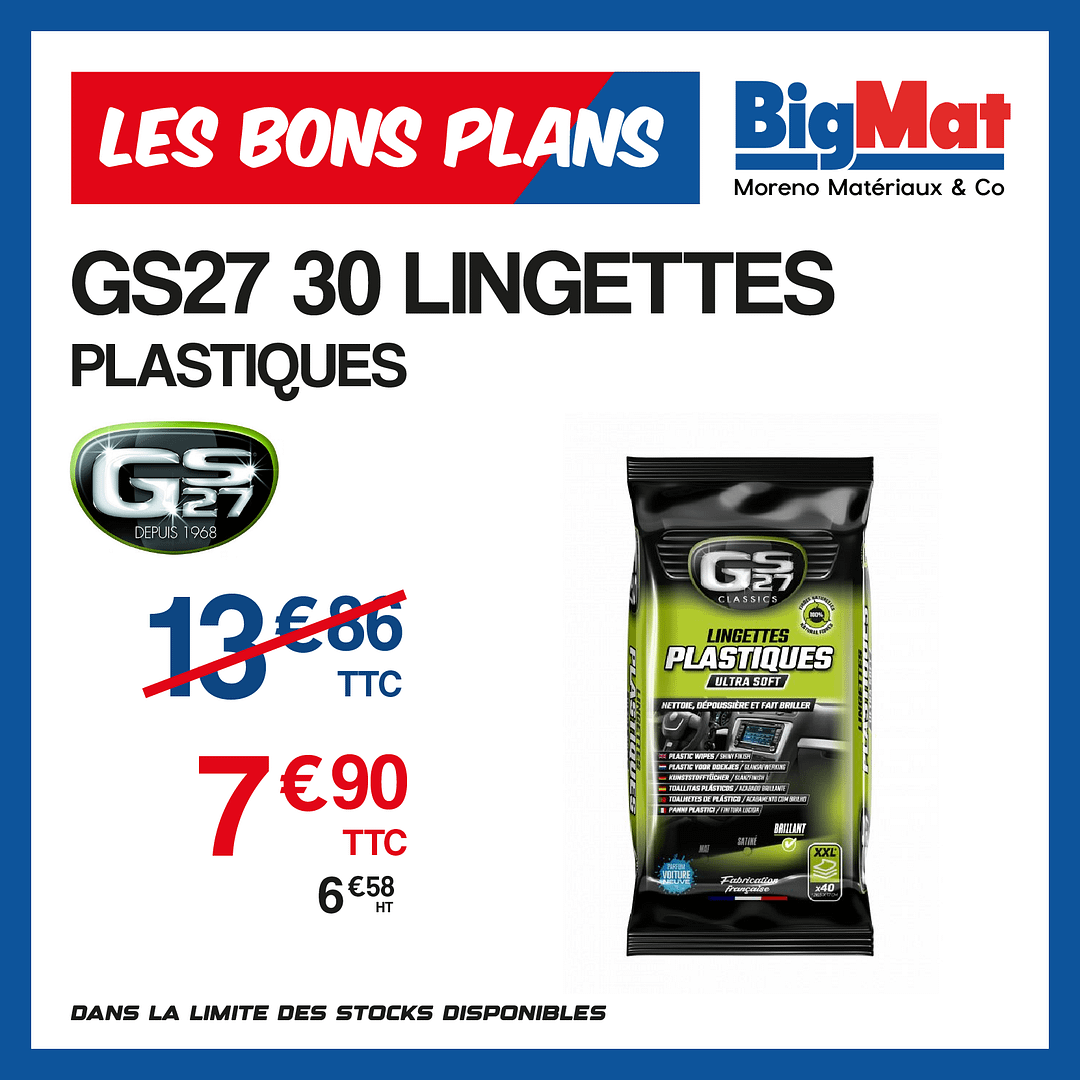 GS27 40 LINGETTES PLASTIQUES
